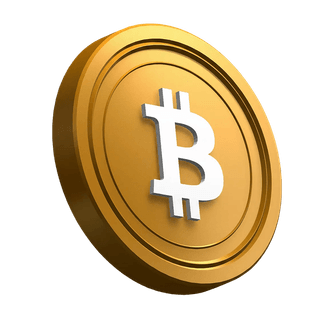 Moneta Bitcoin (BTC) in posizione inclinata all'interno del design della sezione hero
